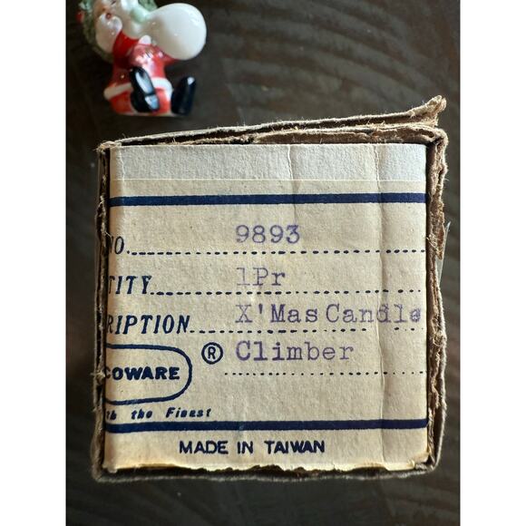 Vtg Napcoware Santa & Mrs Claus Christmas Candle Climbers Huggers Spaghetti - Picture 3 of 6